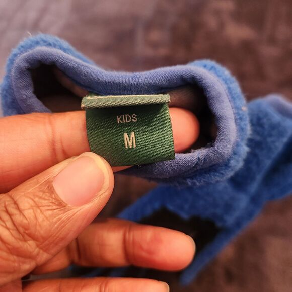 LL Bean Kids M Blue Thick Fleece Winter Gloves With Grippy Palm - Picture 4 of 4